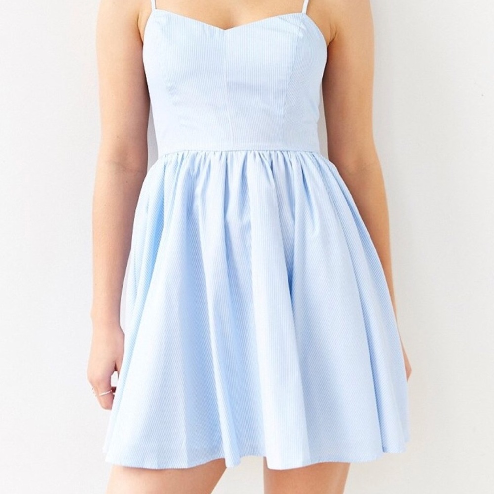 Lucca couture Blue and white striped dress.